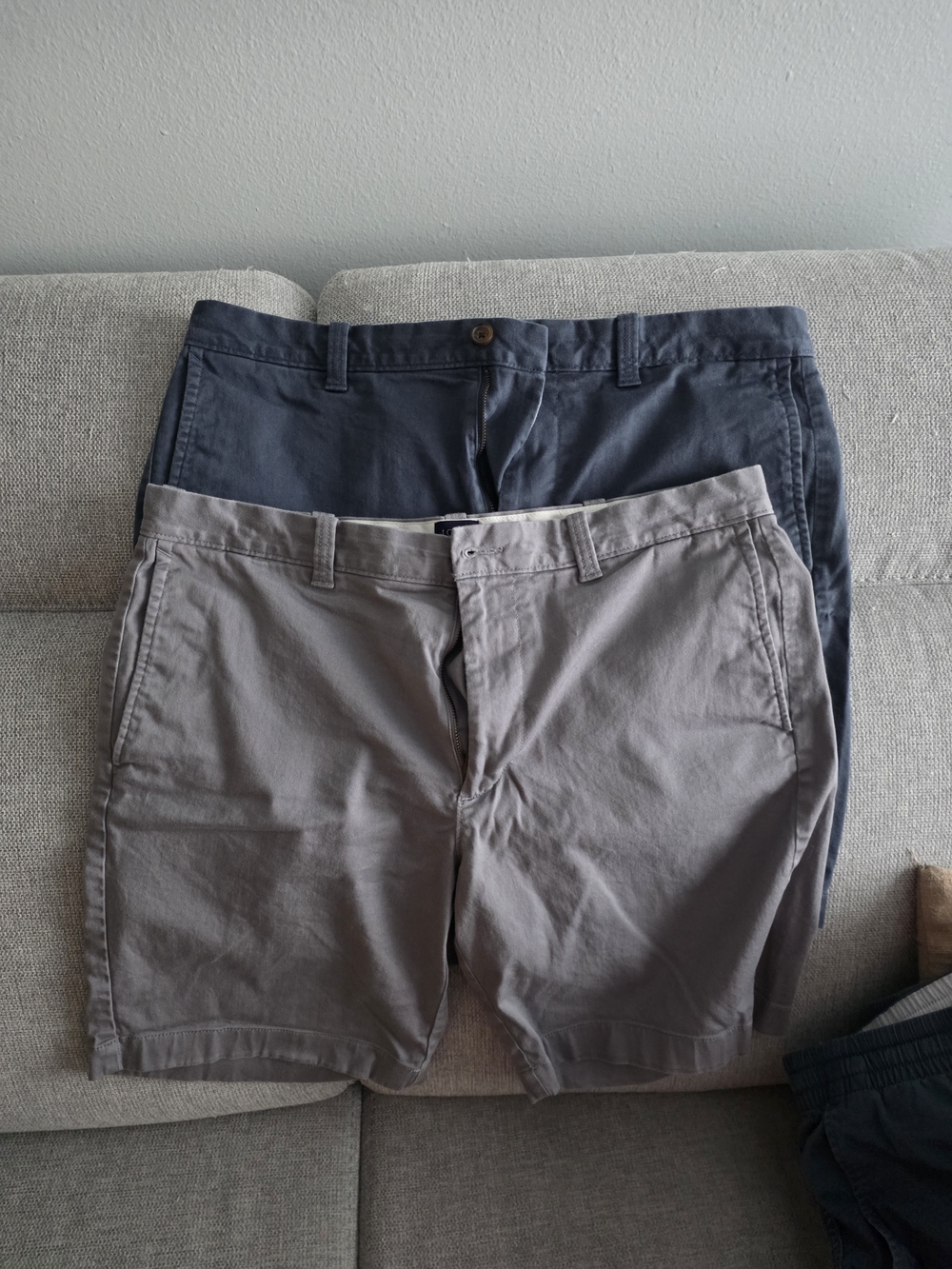 J. Crew Flat Front Chino Shorts - Gray and Navy